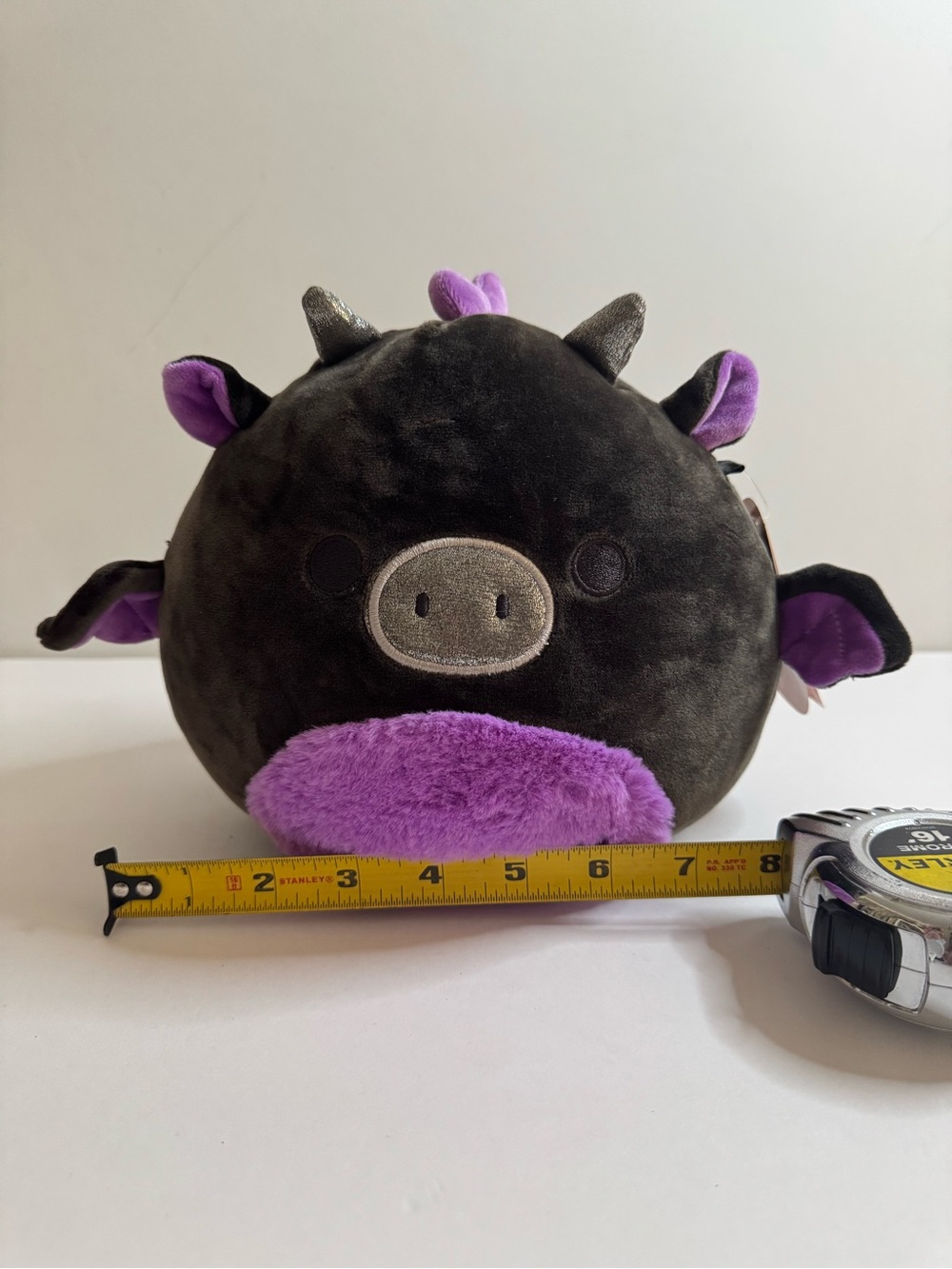 Plush Bat Pig Kids Stuffed Toy - Black and Purple